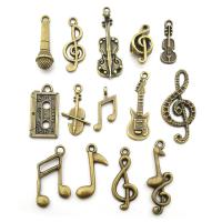 Colgantes de la aleación de Zinc en forma de instrumentos  musicales, chapado, Joyería & Bricolaje & mixto, color de bronce antiguo, 25mm, 70PCs/Bolsa, Vendido por Bolsa