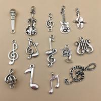 Musical Instrument Shaped Zinc Alloy Pendants, plated, fashion jewelry & DIY & mixed, silver color, 25mm 