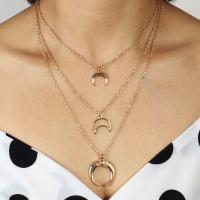 Zinc Alloy Necklace, plated, three layers & fashion jewelry & for woman 