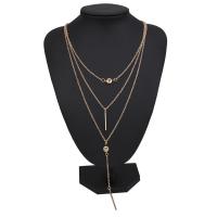 Zinc Alloy Necklace, plated, three layers & fashion jewelry & for woman 