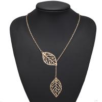 Zinc Alloy Necklace, Leaf, plated, fashion jewelry & for woman 
