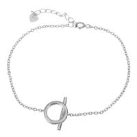 Sterling Silver Bracelets, 925 Sterling Silver, with 1Inch extender chain, silver color plated, Adjustable & curb chain & for woman 1.5mm Approx 6.5 Inch 