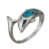Sterling Silver Finger Ring, 925 Sterling Silver, with Opal, silver color plated, fashion jewelry & for woman, 13mm, US Ring 