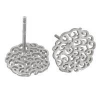Sterling Silver Stud Earring, 925 Sterling Silver, silver color plated, for woman & hollow 0.5mm 