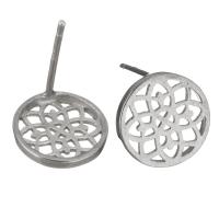 Sterling Silver Stud Earring, 925 Sterling Silver, for woman & hollow, silver color 0.5mm 