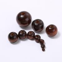 Wood Beads, Round deep coffee color 