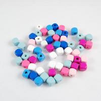 Wood Beads, Square, polished, random style, mixed colors Approx 3.5mm  