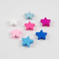 Wood Beads, Star, random style, mixed colors, 20mm Approx 2.5mm  