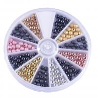 Schwarzer Stein Perle, plattiert, Modeschmuck & DIY, gemischte Farben, 4mm, Bohrung:ca. 1mm, 180PCs/Box, verkauft von Box