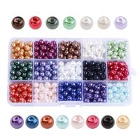 Perles de verre mixte, vernis au four, bijoux de mode & DIY, couleurs mélangées, 8mm Environ 1mm îte, Vendu par boîte