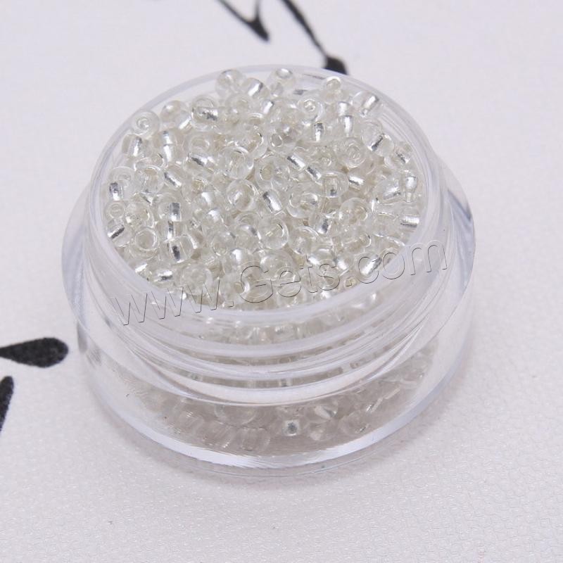 Seedbead Perle, rund, Silbereinzug, verschiedene Größen vorhanden, keine, 450PCs/Tasche, verkauft von Tasche