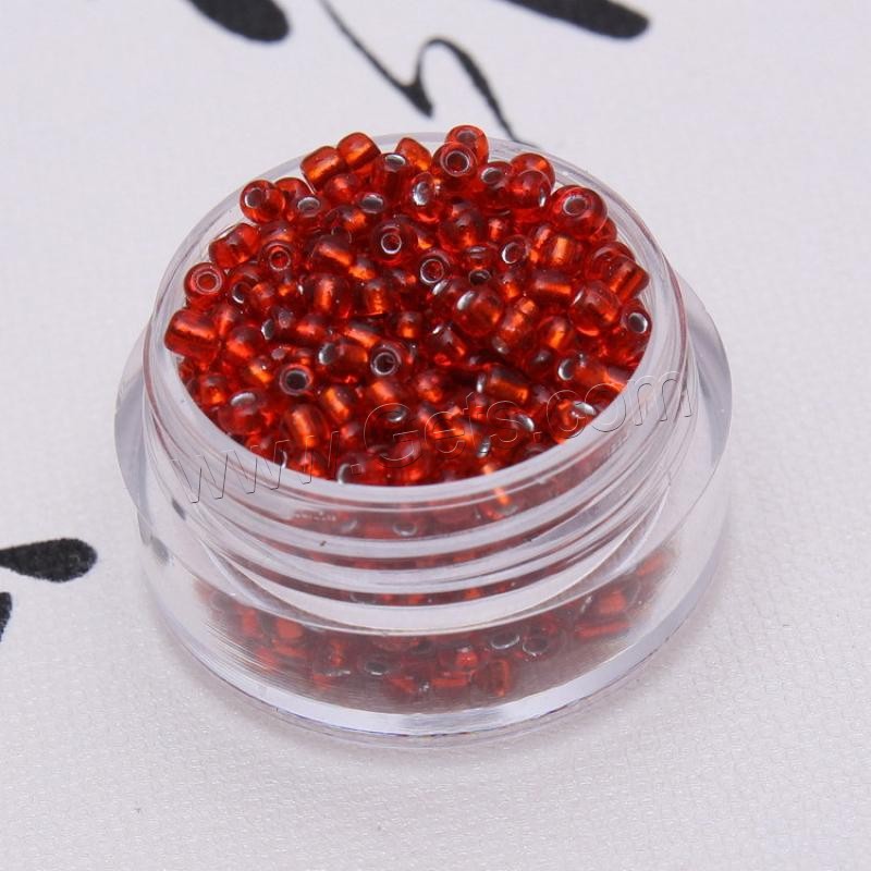Seedbead Beads, Round, silver-lined, different size for choice, more colors for choice, 450PCs/Bag, Sold By Bag