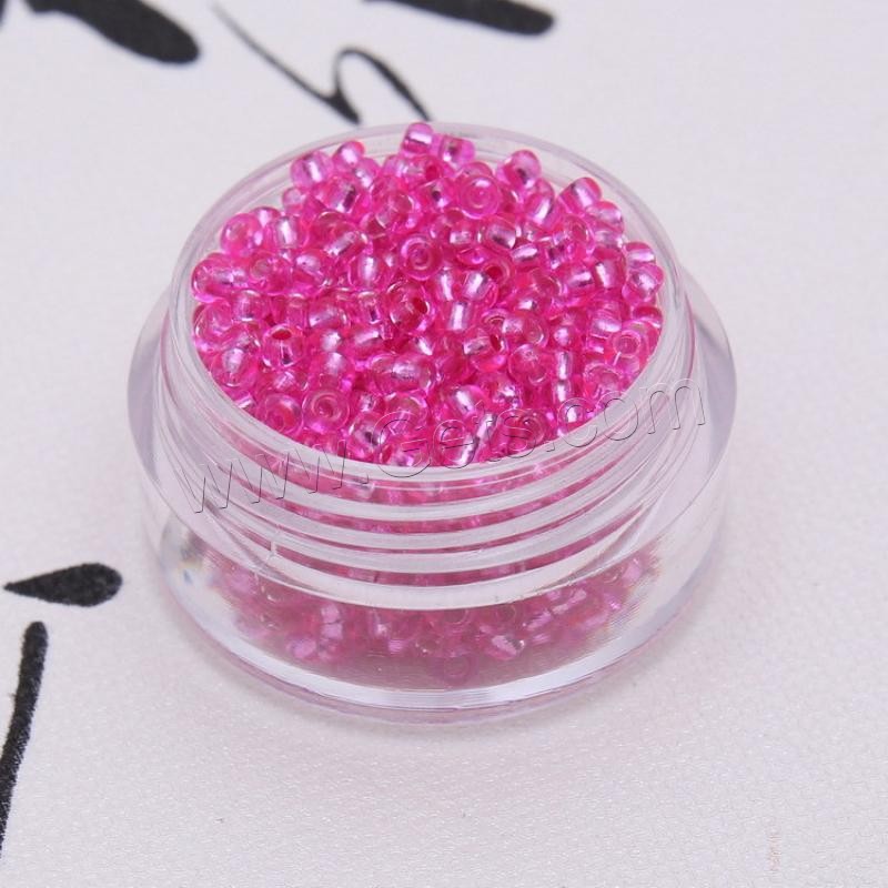 Seedbead Beads, Round, silver-lined, different size for choice, more colors for choice, 450PCs/Bag, Sold By Bag
