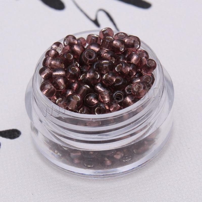 Seedbead Perle, rund, Silbereinzug, verschiedene Größen vorhanden, keine, 450PCs/Tasche, verkauft von Tasche