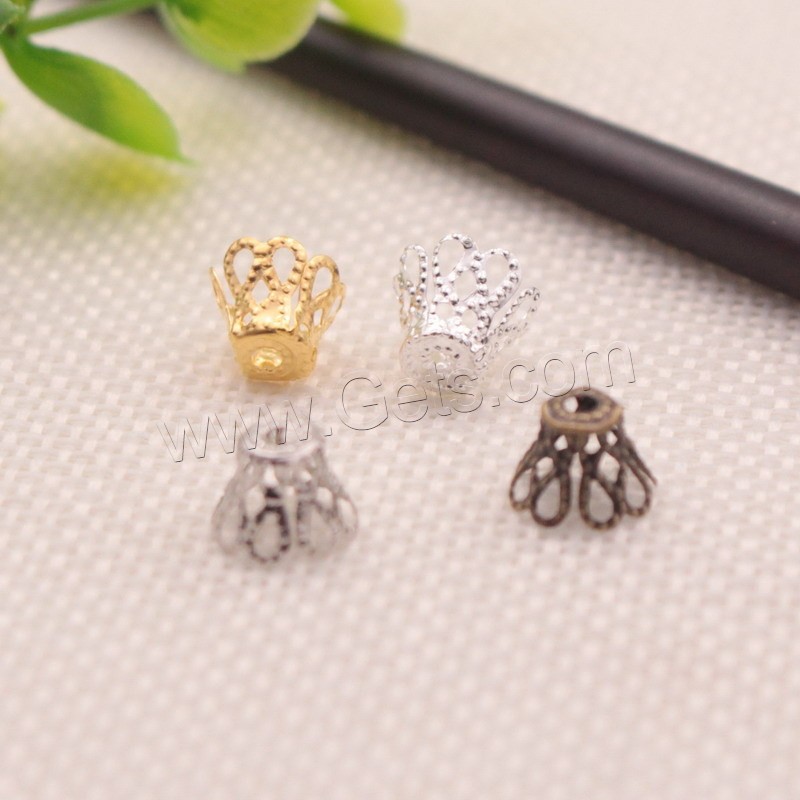 Iron Bead Caps, plated, DIY & different size for choice, more colors for choice, 500PCs/Bag, Sold By Bag