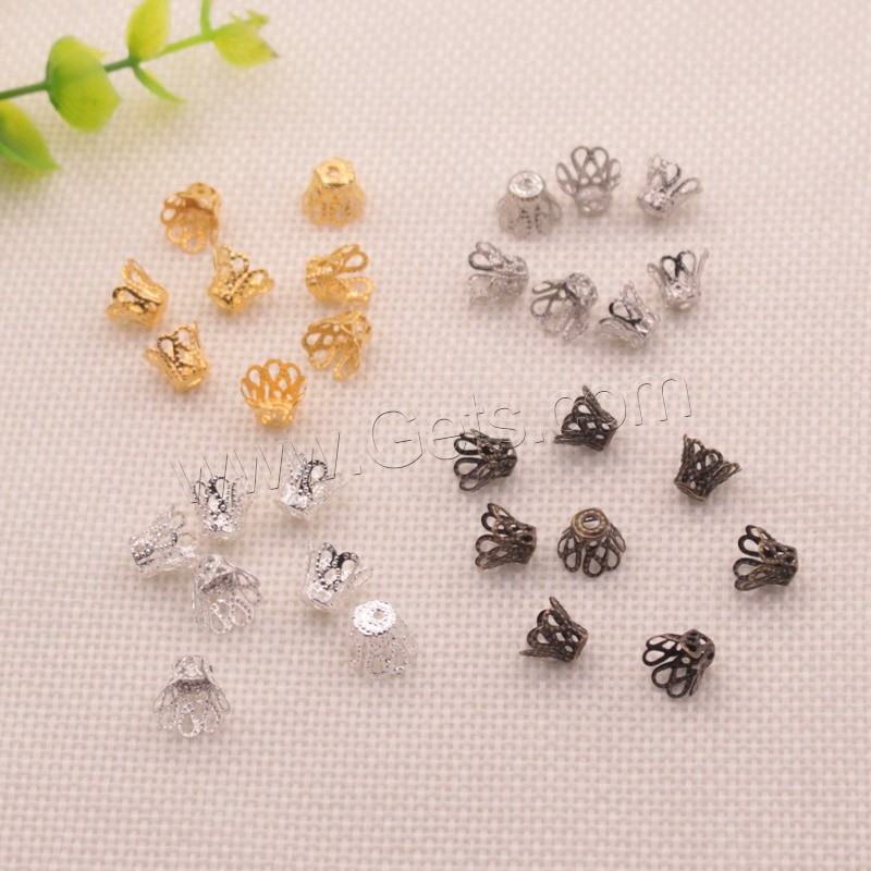 Iron Bead Caps, plated, DIY & different size for choice, more colors for choice, 500PCs/Bag, Sold By Bag
