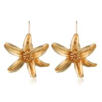 Zinc Alloy Drop Earring, Flower, gold color plated, fashion jewelry & for woman 