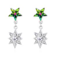 Zinc Alloy Drop Earring, with Austrian Crystal, plated, Korean style & for woman & with rhinestone 