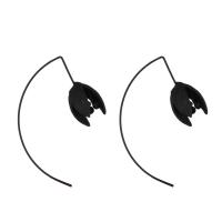 Zinc Alloy Drop Earring, plated, fashion jewelry & for woman, black, 48*35mm 