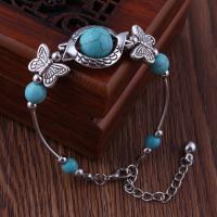 Zinc Alloy Turquoise Bracelets, with turquoise, with 5.5cm extender chain, plated, fashion jewelry & for woman .5 Inch 