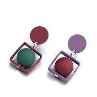 Zinc Alloy Asymmetric Earrings, plated, fashion jewelry & for woman, multi-colored, 32*15mm 