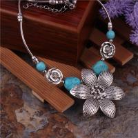 Turquoise Zinc Alloy Necklace, with turquoise, with 5cm extender chain, plated, fashion jewelry & for woman, silver color .5 Inch 