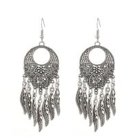 Zinc Alloy Drop Earring, plated, fashion jewelry & for woman, silver color 