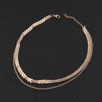 Zinc Alloy Necklace, plated, Double Layer & fashion jewelry & for woman 