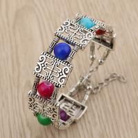 Zinc Alloy Turquoise Bracelets, with turquoise, plated, fashion jewelry & for woman 