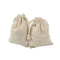 Cotton Jewelry Pouches Bags, portable & durable, beige 