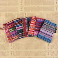 Cotton Jewelry Pouches Bags, printing, portable & durable, mixed colors 