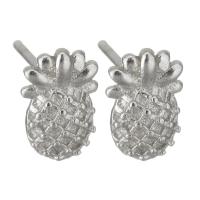 Sterling Silver Stud Earring, 925 Sterling Silver, Pineapple, for woman, silver color 0.5mm,0.5mm 