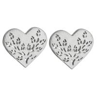 Sterling Silver Stud Earring, 925 Sterling Silver, Heart, for woman, silver color 0.5mm 
