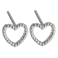 Sterling Silver Stud Earring, 925 Sterling Silver, Heart, for woman, silver color 