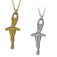 Stainless Steel Jewelry Necklace, with 2Inch extender chain, Dancing Girl, plated, oval chain & for woman 1.5mm Approx 17 Inch 
