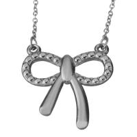 Stainless Steel Jewelry Necklace, with 2Inch extender chain, Bowknot, oval chain & for woman, original color 1.5mm Approx 18.5 Inch 