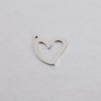 Stainless Steel Heart Pendants, polished, hollow, original color Approx 1.2mm 
