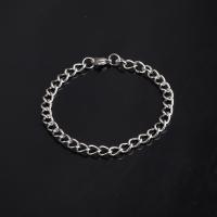 Stainless Steel Chain Bracelets, twist oval chain & for woman, original color, 8mm Approx 8.27 Inch 