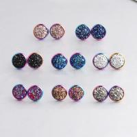 Stainless Steel Stud Earring, with Resin & for woman, 14mm 