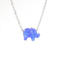 Stainless Steel Jewelry Necklace, with Resin, with 5cm extender chain, Elephant, oval chain & for woman Approx 17.72 Inch 