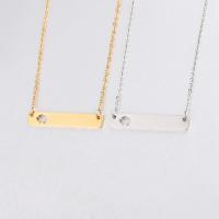 Stainless Steel Jewelry Necklace, Rectangle, polished, oval chain & for woman Approx 18 Inch 