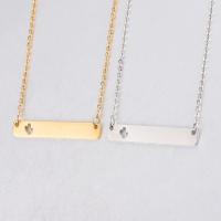 Stainless Steel Jewelry Necklace, Rectangle, polished, oval chain & for woman Approx 18 Inch 