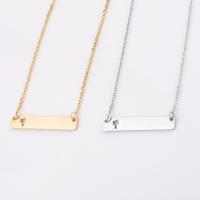 Stainless Steel Jewelry Necklace, Rectangle, polished, oval chain & for woman Approx 18 Inch 