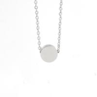 Stainless Steel Jewelry Necklace, Flat Round, Unisex & oval chain Approx 17.72 Inch 