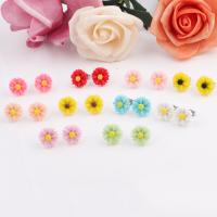 Resin Stud Earring, Flower, fashion jewelry & for woman 12mm 