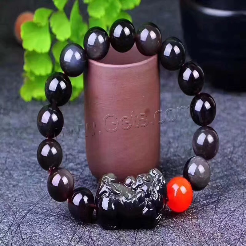 Multicolour Agate Bracelet, with Red Agate, Fabulous Wild Beast, Carved, polished & Unisex & different size for choice, mixed colors, Length:Approx 8 Inch, Sold By Strand