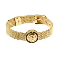 Cubic Zirconia Micro Pave Brass Bracelet, gold color plated, Unisex & micro pave cubic zirconia Approx 7.5 Inch 
