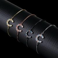 Латунные браслеты с стразами, Латунь, Другое покрытие, Женский & со стразами, Много цветов для выбора, 18*13mm, длина:8.6 дюймовый, продается Strand