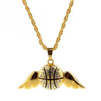 Rhinestone Zinc Alloy Necklace, plated, fashion jewelry & Unisex & with rhinestone, golden, 720mm,60*29mm 