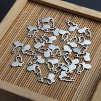 Stainless Steel Animal Pendants, Butterfly, plated, DIY, silver color, 11*10mm 